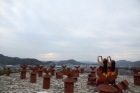 茶臼山古墳でのフラダンスの写真