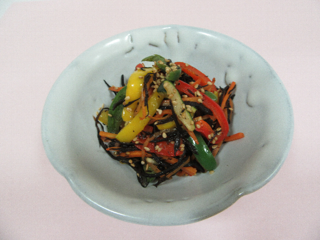 ひじきと夏野菜のきんぴら