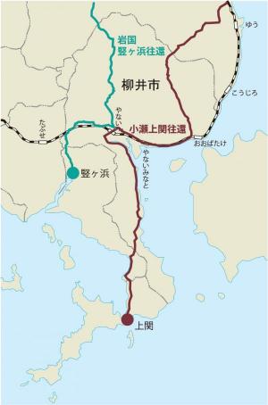 柳井にっぽん晴れ街道ルート図