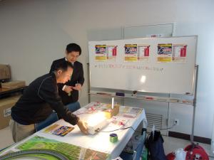 市長の体験の様子