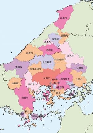 広島広域都市圏構成市町の地図