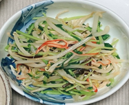 豆苗ともやしの塩昆布炒め