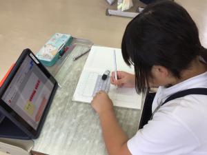 タブレットを使って考えるところ