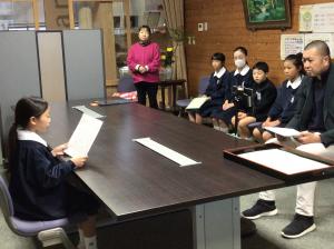 終業式での児童の発表