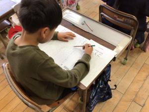 低学年の解答中のアップ