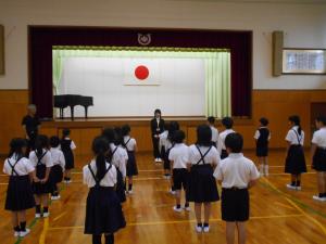 全校児童との対面式