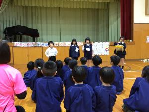 始めの会をするところ