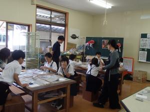 金魚の形を作るところ