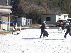 雪遊びを楽しむ様子